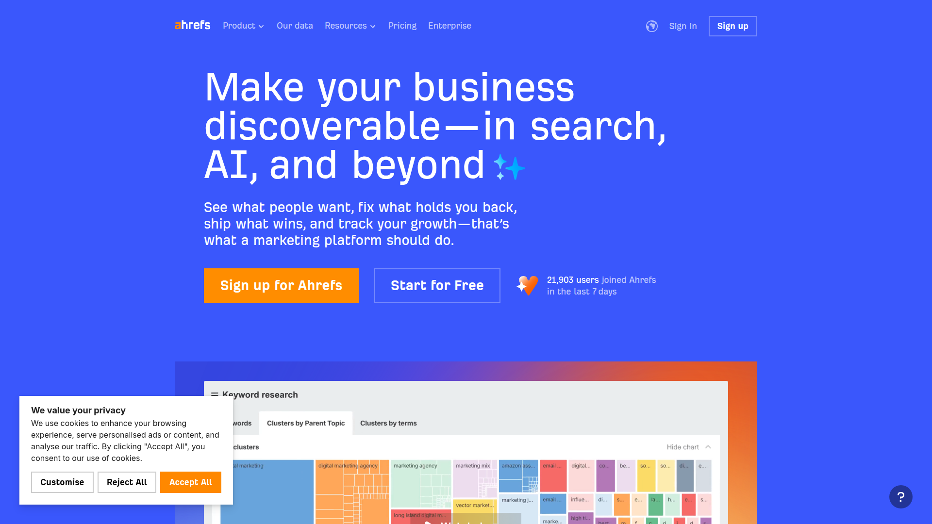 Ahrefs screenshot