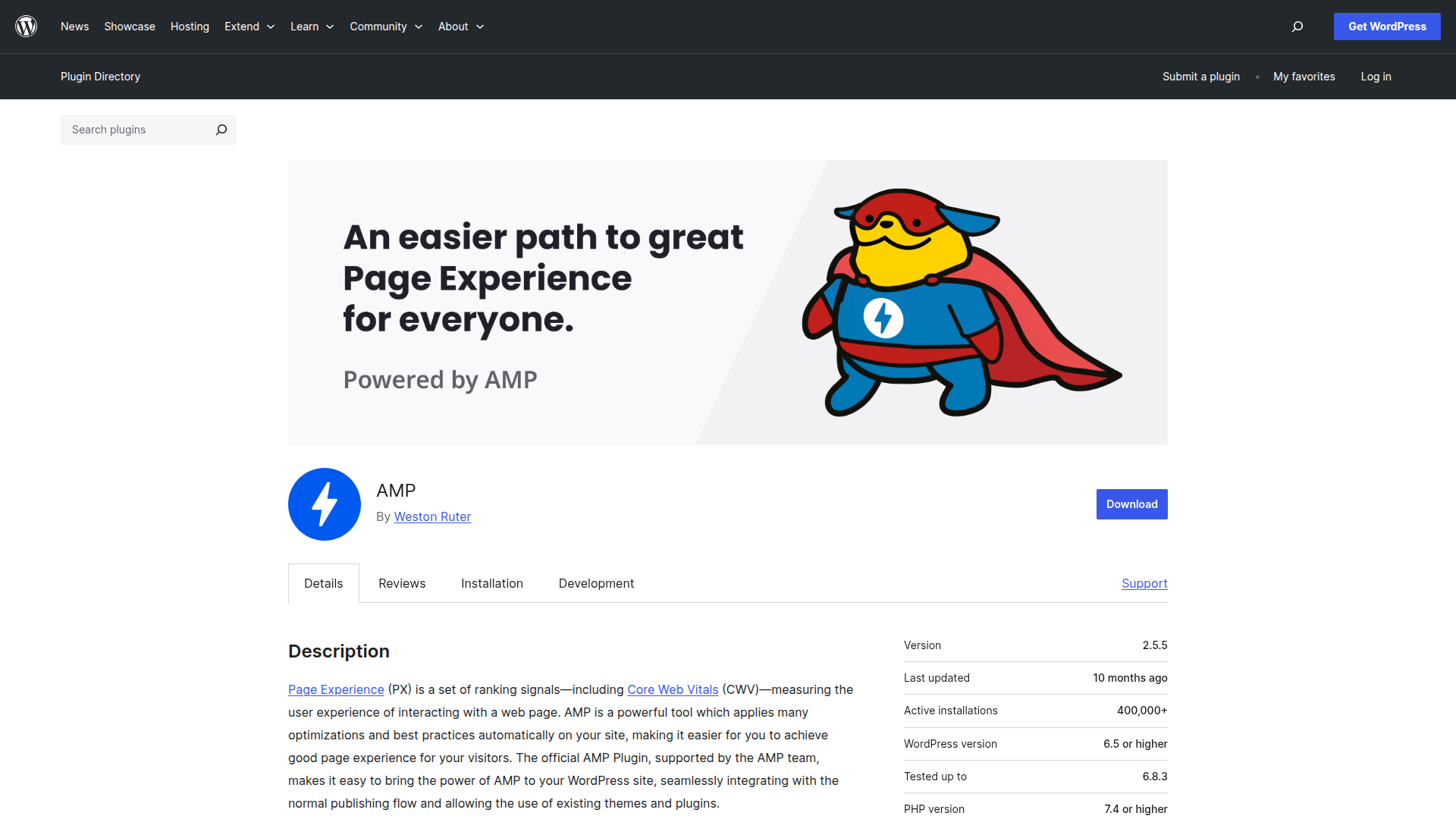 AMP for WordPress screenshot