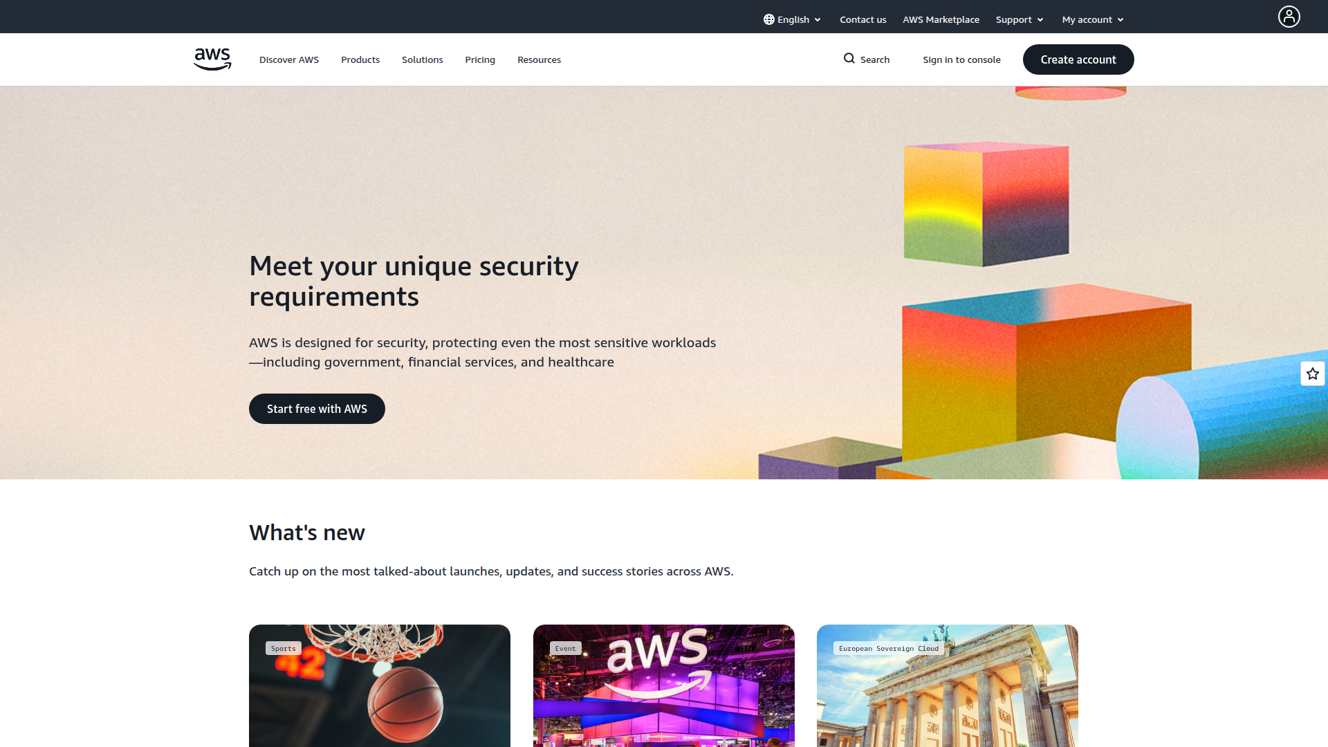 Amazon Web Services screenshot