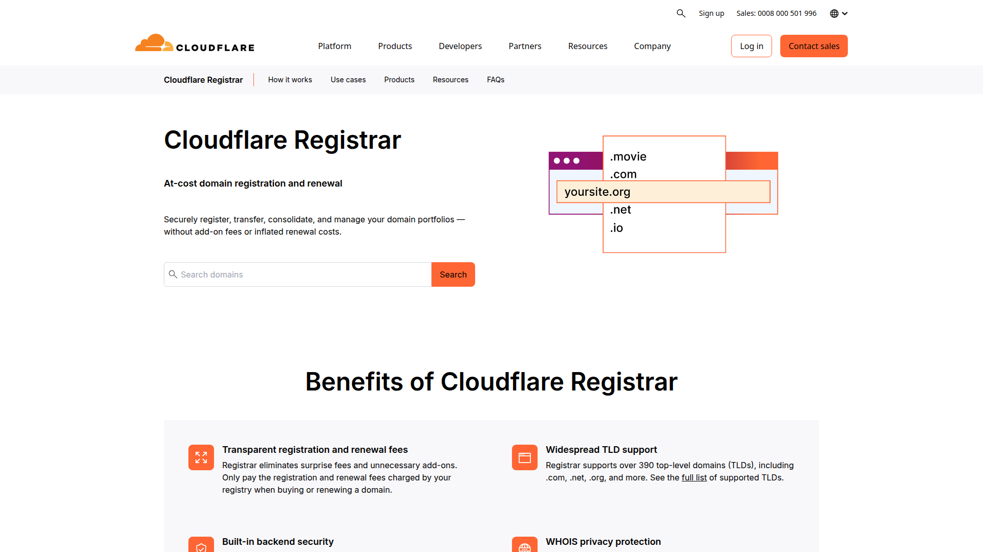 Cloudflare Registrar screenshot