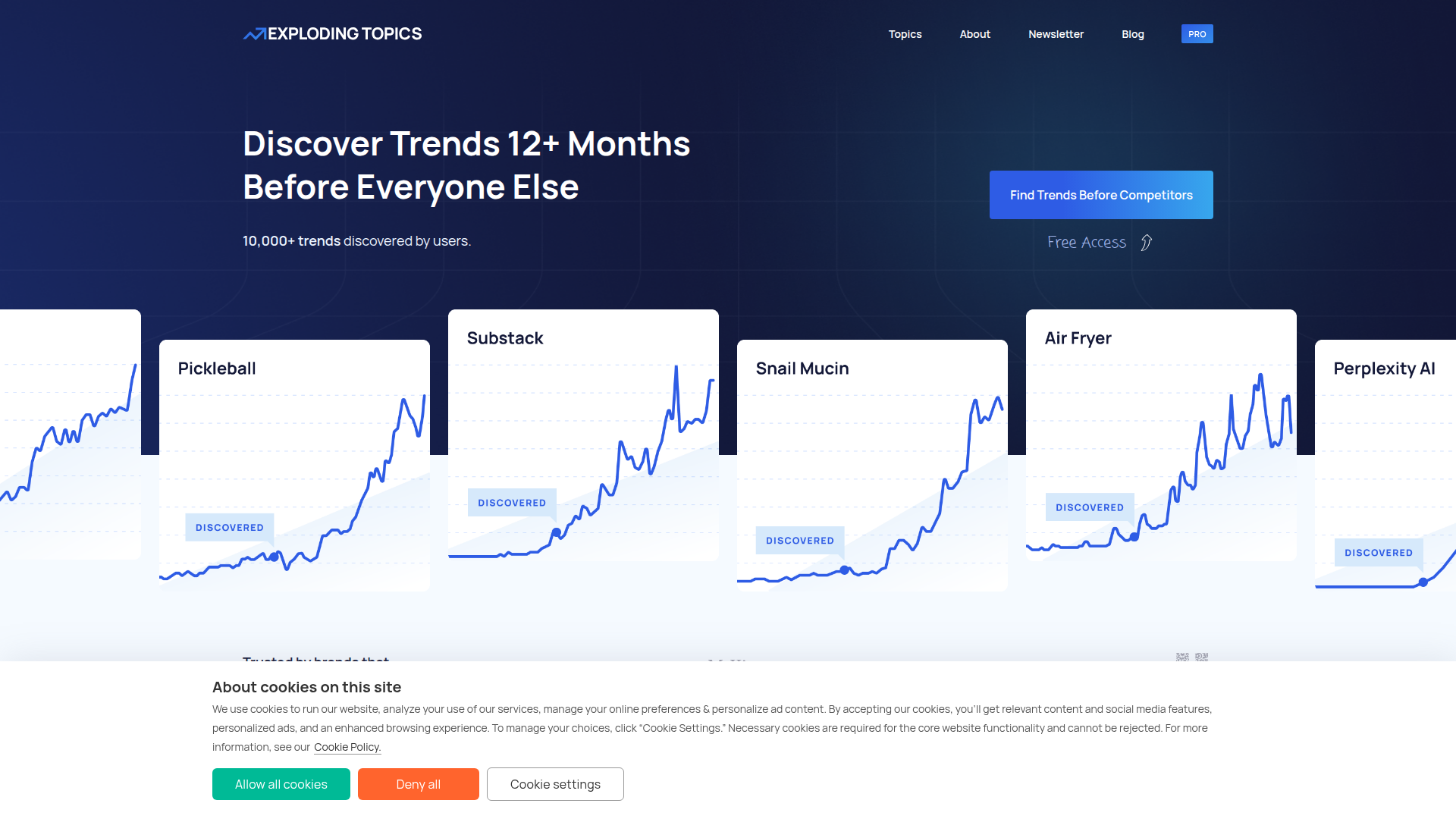 Exploding Topics screenshot