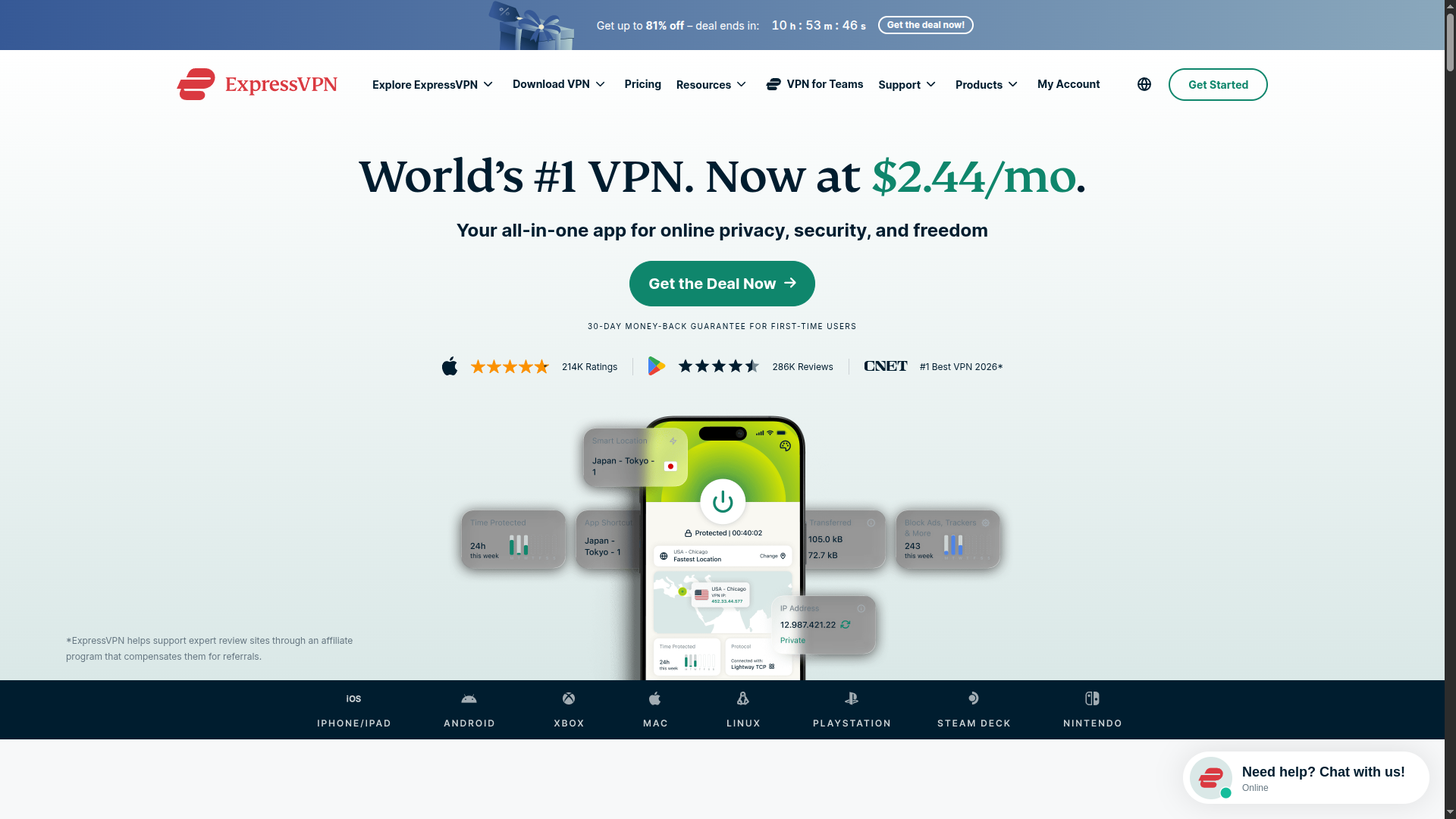 ExpressVPN screenshot