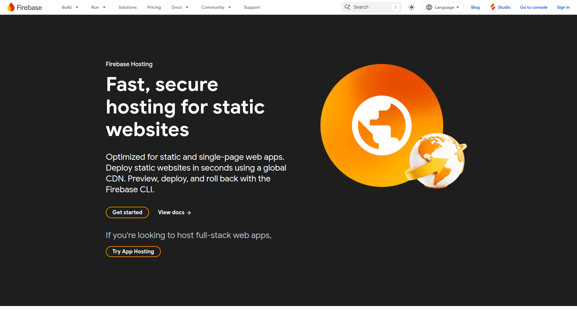 Firebase Hosting screenshot