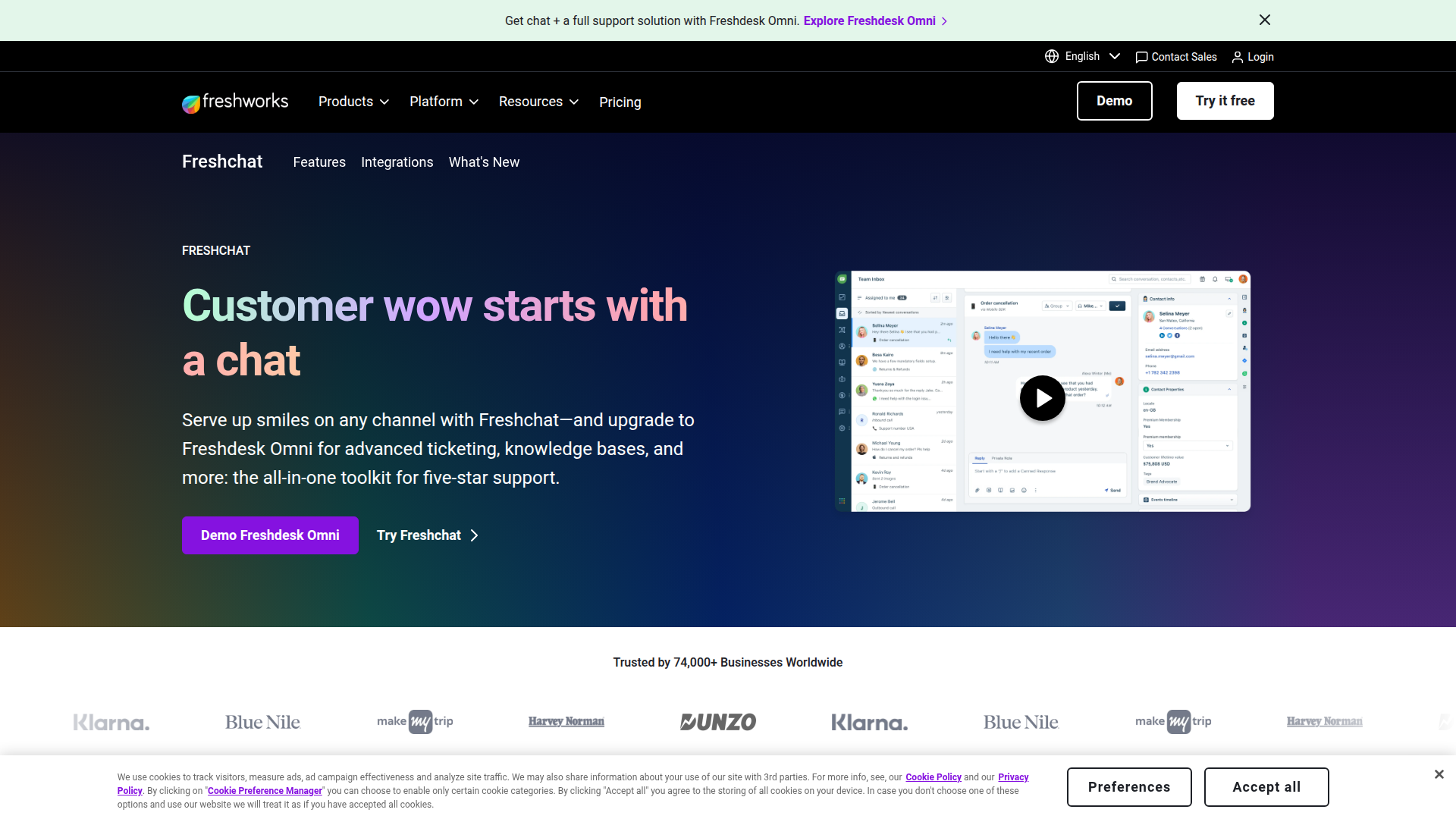 FreshChat screenshot
