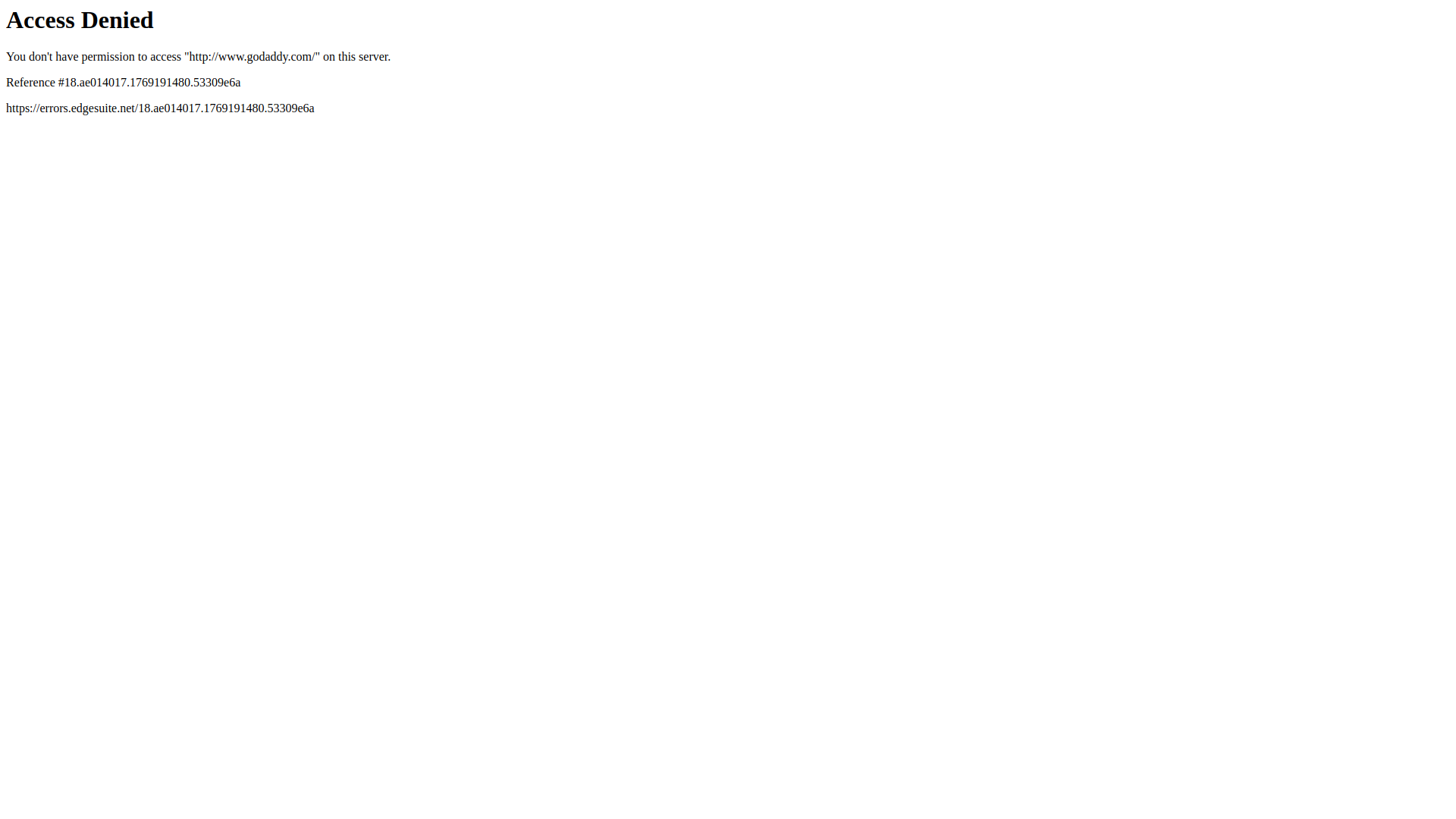 GoDaddy screenshot