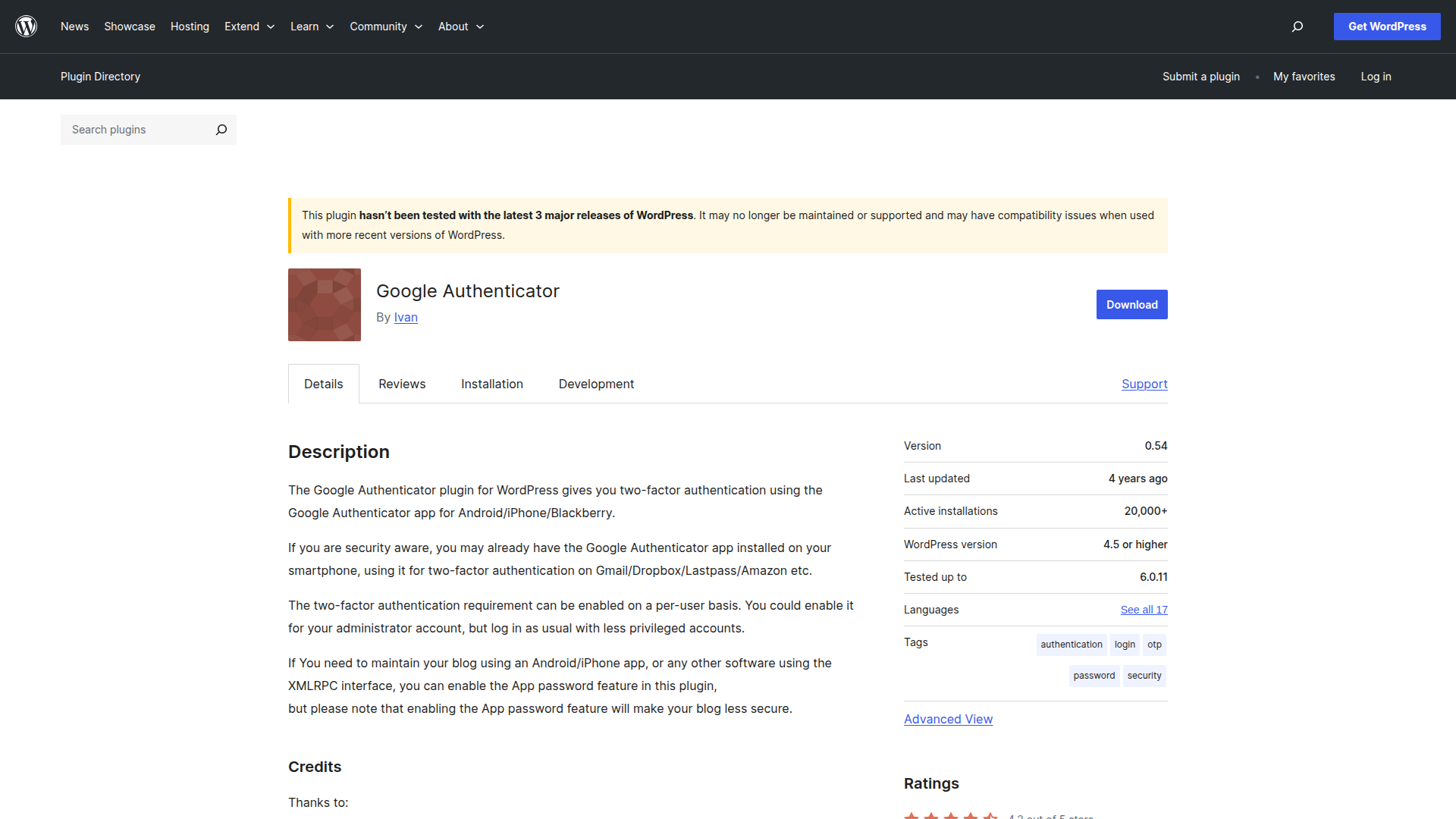 Google Authenticator screenshot