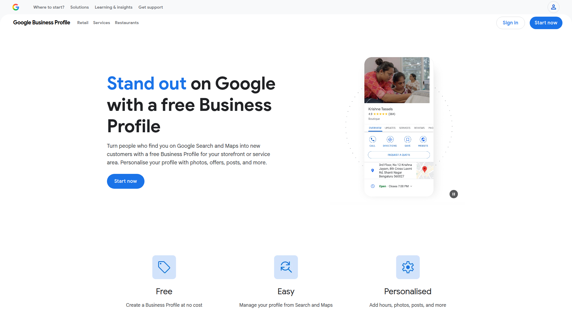 Google My Business screenshot