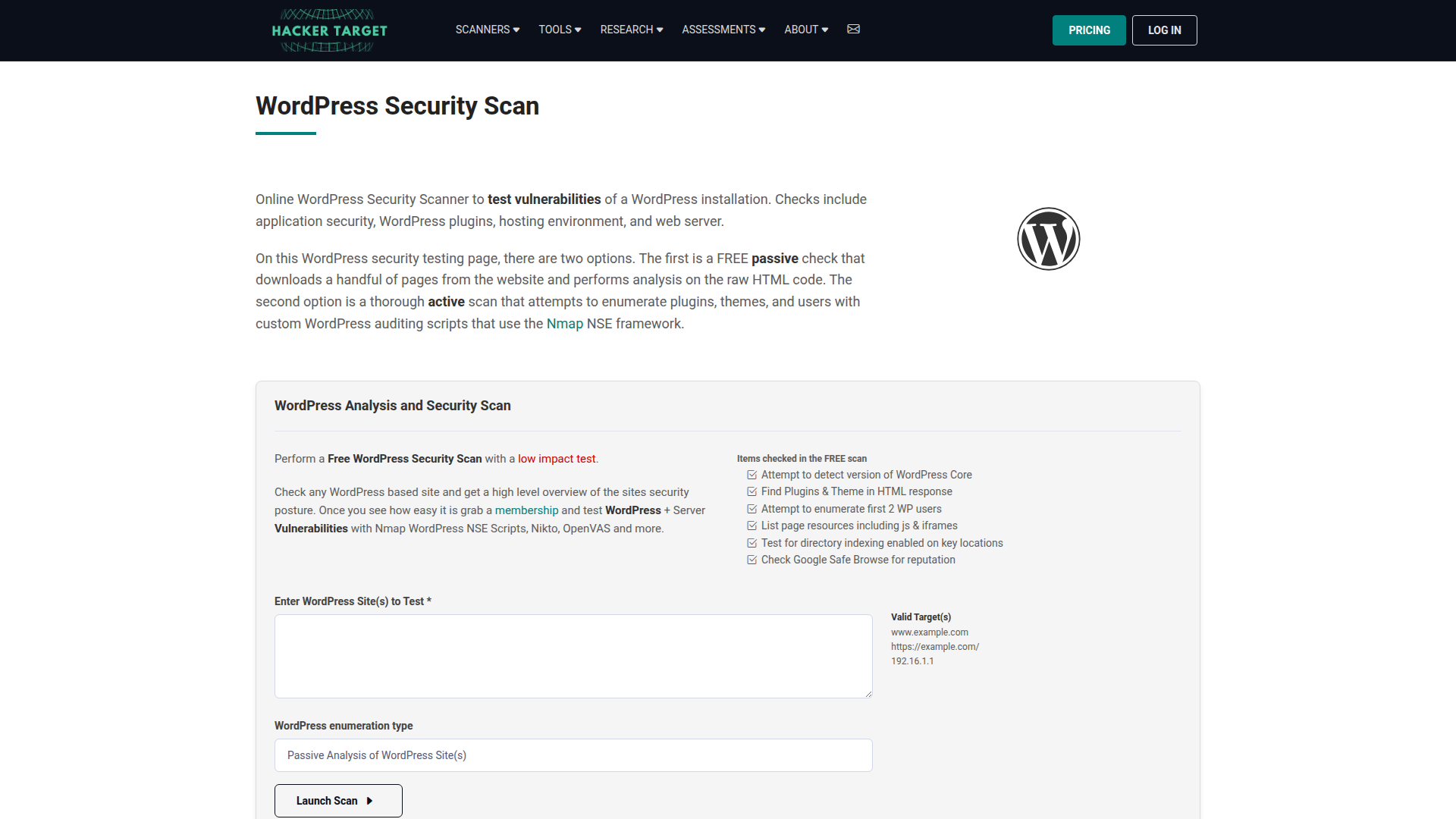 Hacker Target screenshot