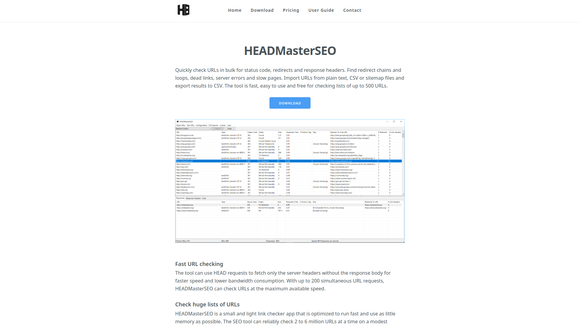 Headmaster SEO screenshot