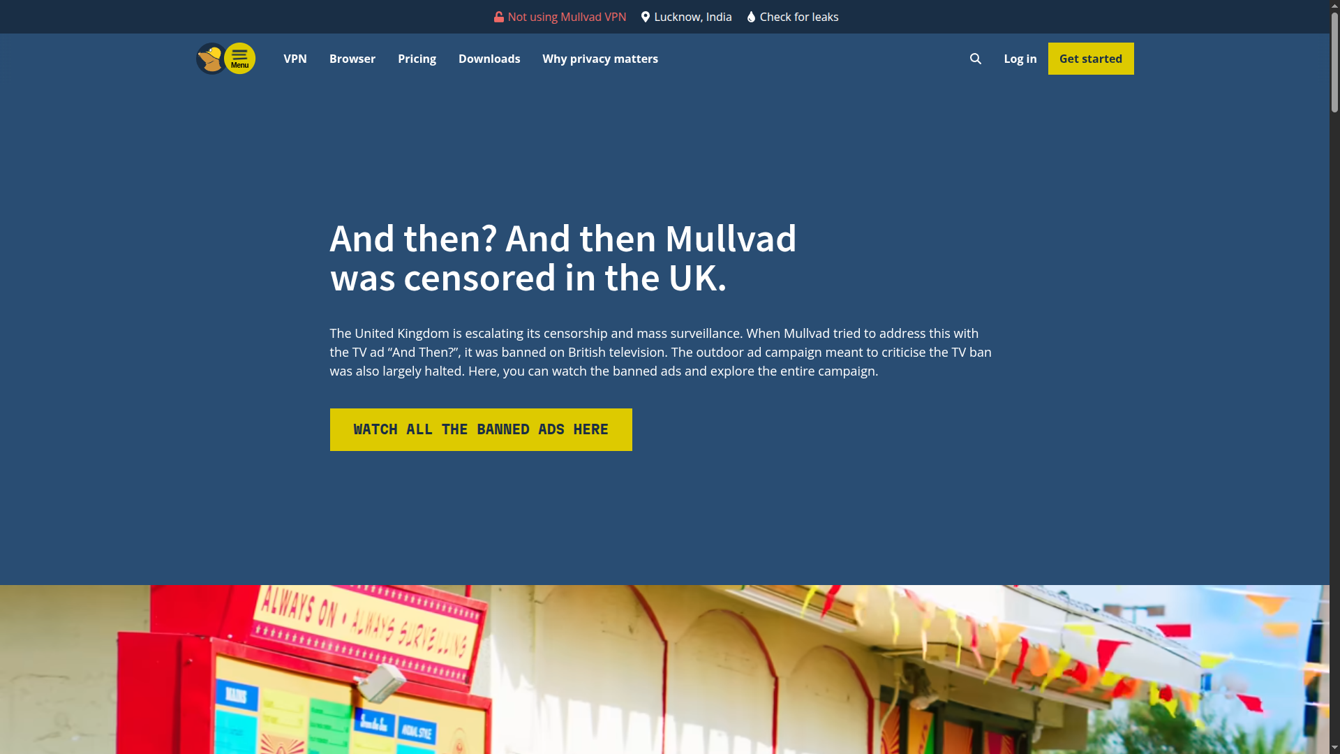 Mullvad VPN screenshot