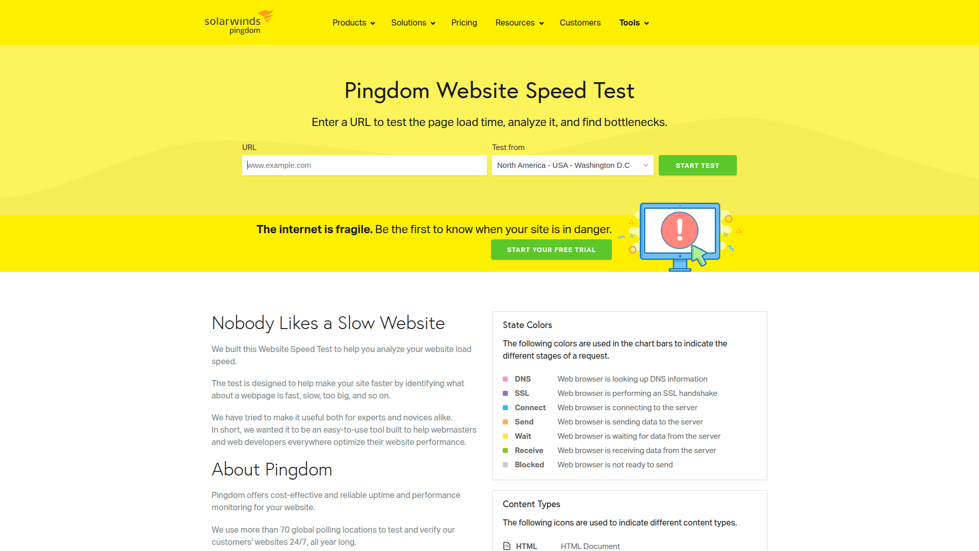 Pingdom screenshot
