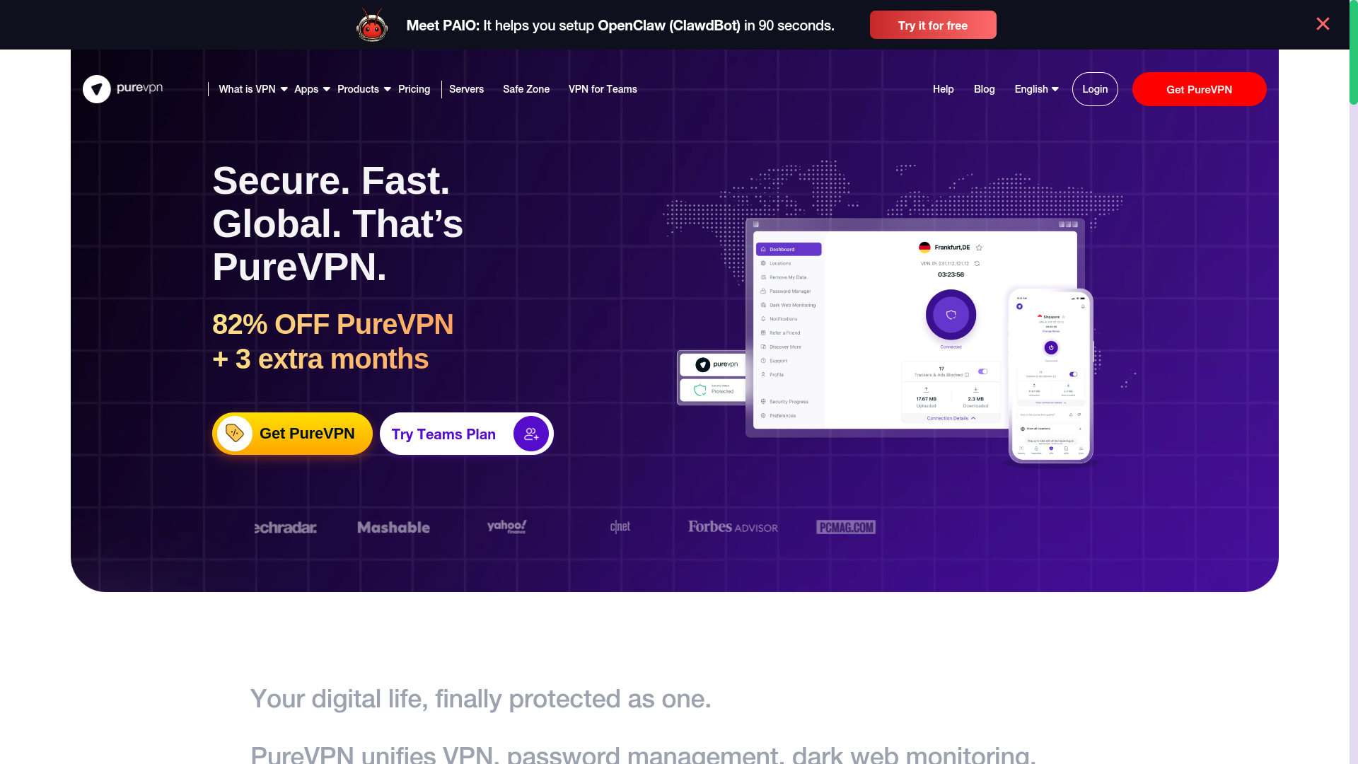 PureVPN screenshot
