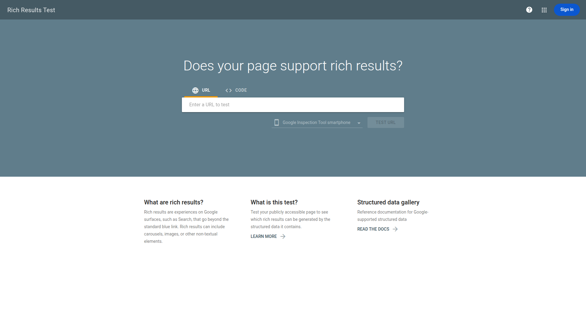 Rich Results Test screenshot