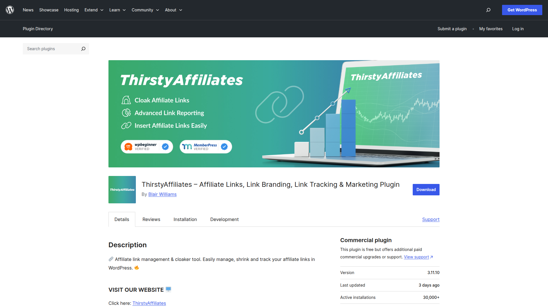 ThirstyAffiliates screenshot