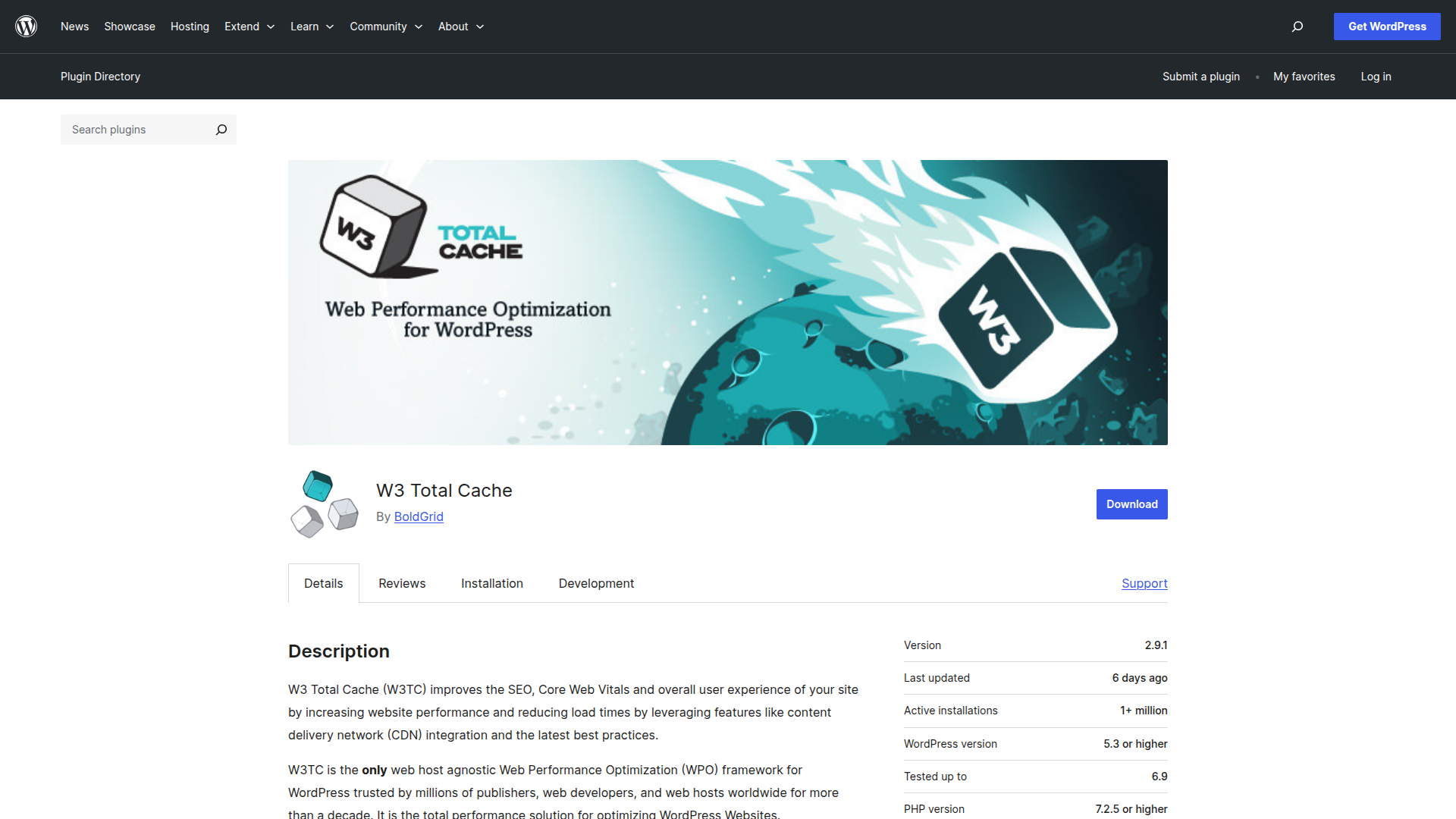 W3 Total Cache screenshot