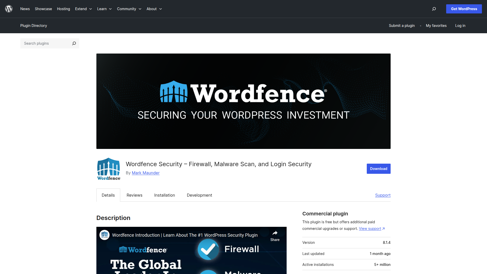 Wordfence screenshot