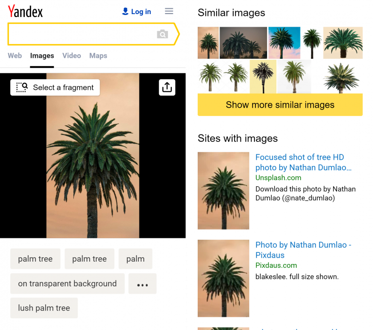 yandex reverse image search mobile